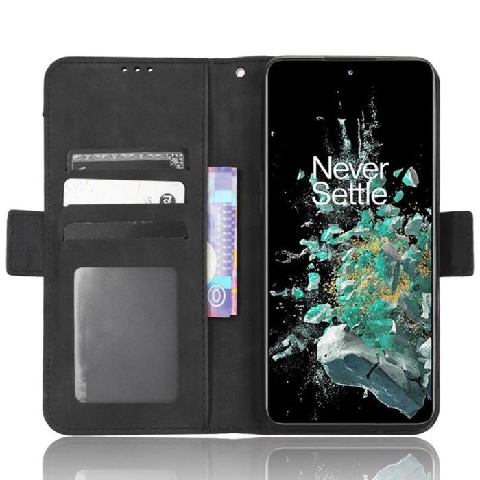 A-One Brand - OnePlus 10T 5G Plånboksfodral PU Läder Flip - Svart