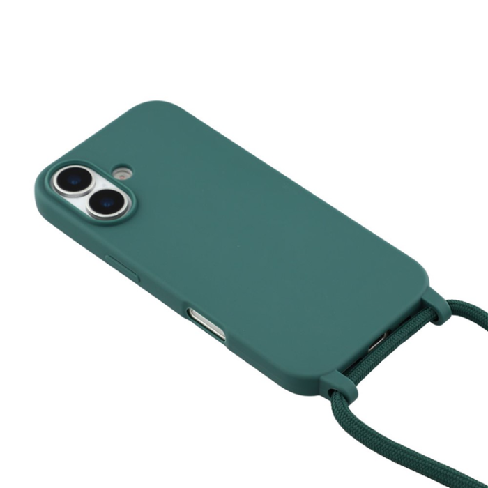 A-One Brand - iPhone 17 Mobilskal TPU Shockproof med Lanyard - Mörkgrön