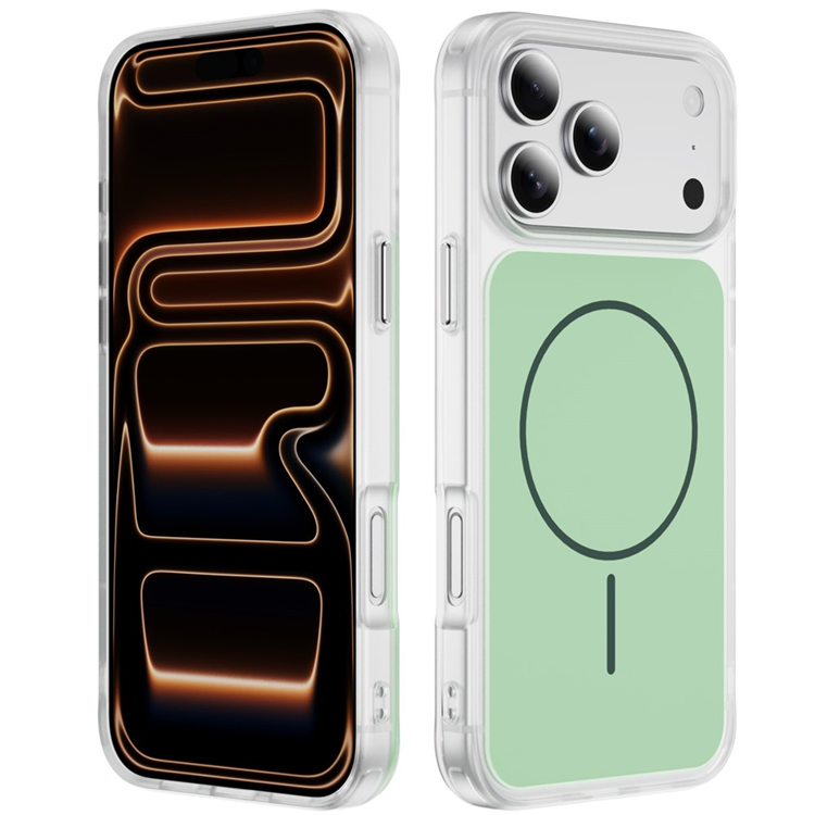 iPhone 17 Pro Max Mobilskal MagSafe Skin Touch TPU PC - Grön (Grön) | 2353 | AlltMobil