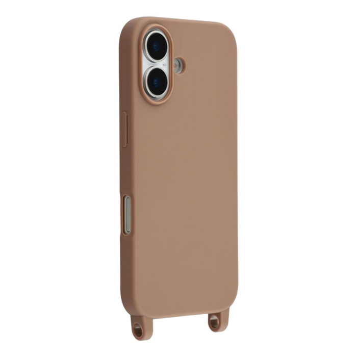 A-One Brand - iPhone 17 Mobilskal TPU Shockproof med Lanyard - Brun
