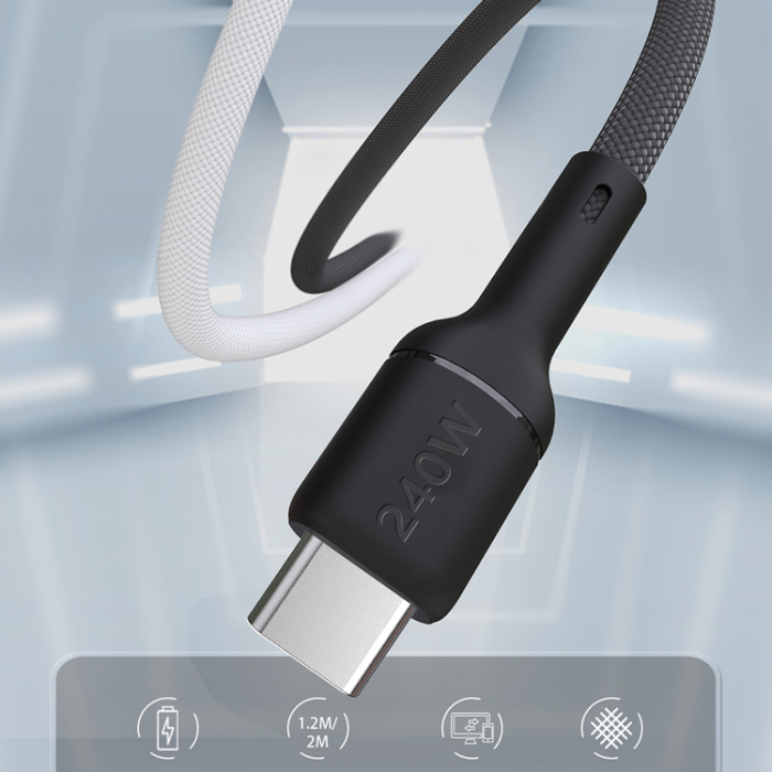 Dudao - Dudao USB-C till USB-C kabel 240W 1.2m L9C Max - Svart