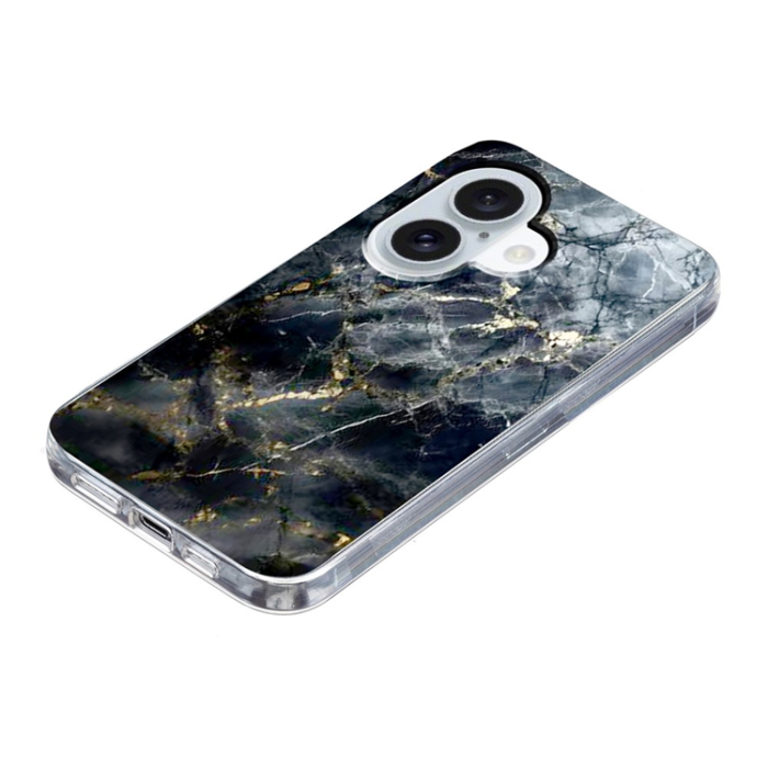 A-One Brand - iPhone 17 Mobilskal Marble Pattern Printing Soft - Svart