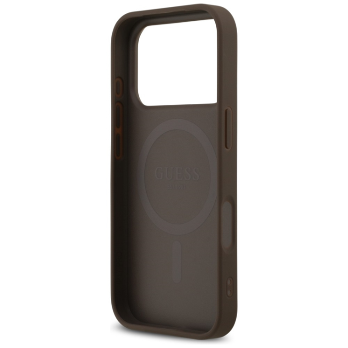 Guess - Guess Mobilskal För iPhone 18 Pro/17 Pro Magsafe Läder 4G Triangel Strass