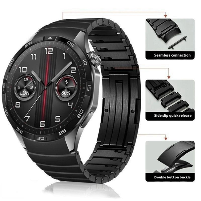 A-One Brand - Huawei Watch GT 4 46mm Armband Stainless Steel - Svart