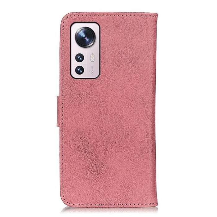 KHAZNEH - KHAZNEH Textured PU Läder Plånboksfodral Xiaomi 12/12X - Rosa