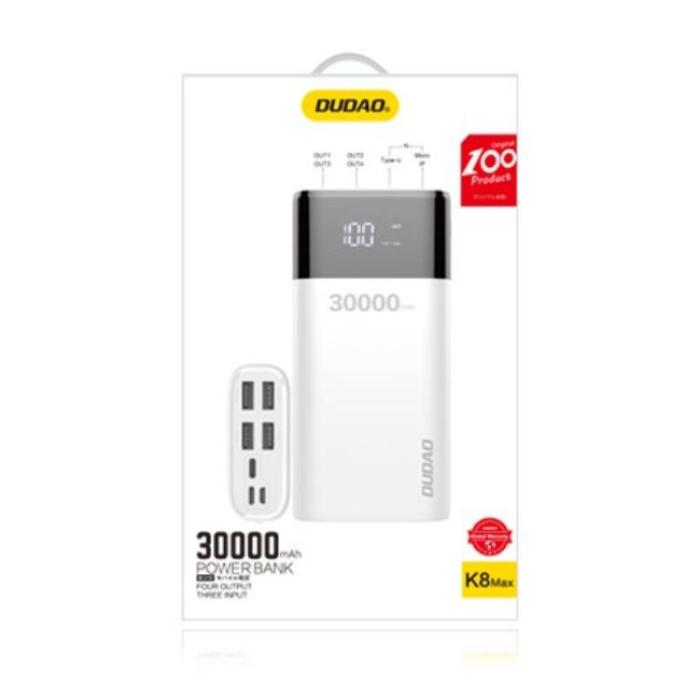 UTGATT1 - Dudao Powerbank 30000mAh 4x USB - Vit