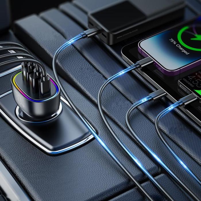 Joyroom - Joyroom Billaddare 4-Ports 2x USB/2x USB-C - Svart