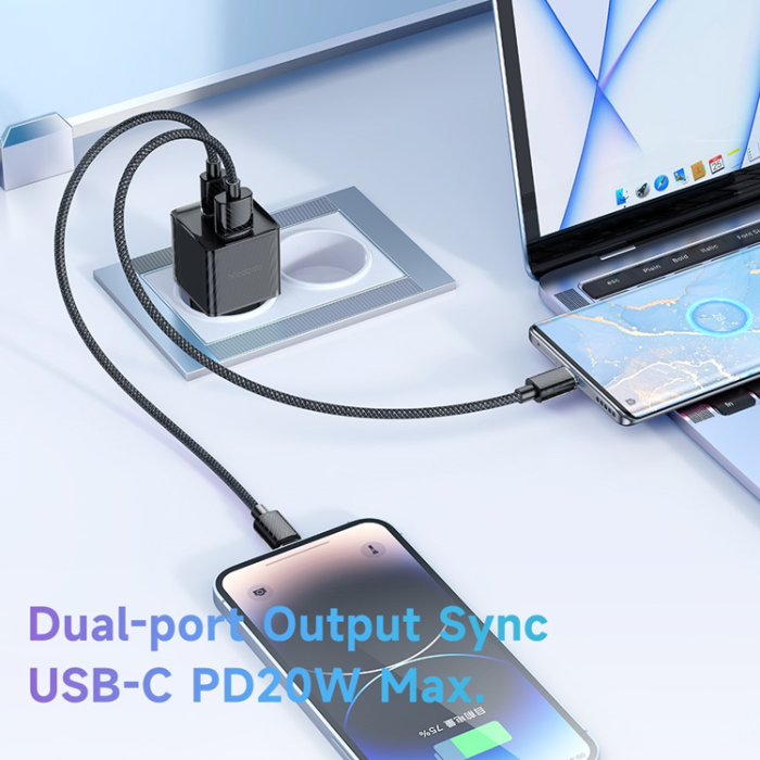 Mcdodo - MCDODO GaN Snabbladdare 33W USB-A - USB-C EU CH-415 - Svart