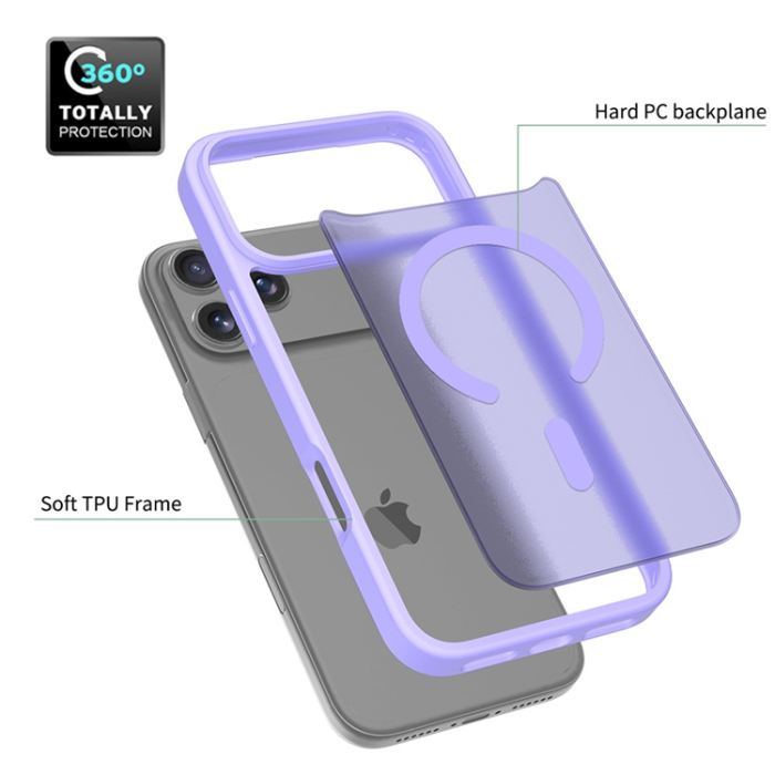 A-One Brand - iPhone 17 Pro Max Mobilskal MagSafe Acrylic Skin Touch - Lila