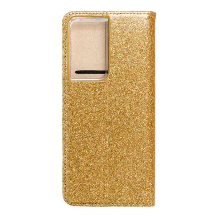 UTGATT - Forcell SHINING plånboksfodral till Samsung Galaxy S21 Ultra Guld