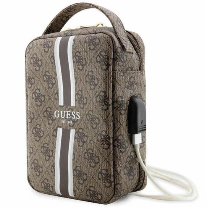 Guess - Guess Organizerväska Printed Stripes - Brun