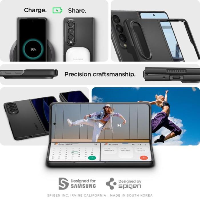 UTGATT - Spigen Galaxy Z Fold 4 Skal Air Skin - Svart