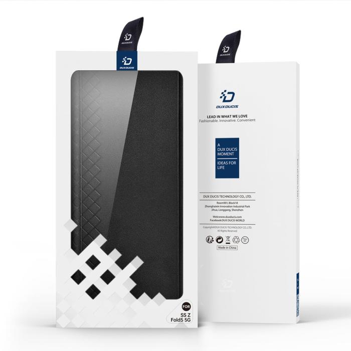 Dux Ducis - Dux Ducis Galaxy Z Fold 5 Plånboksfodral Bril Läder Flip - Svart