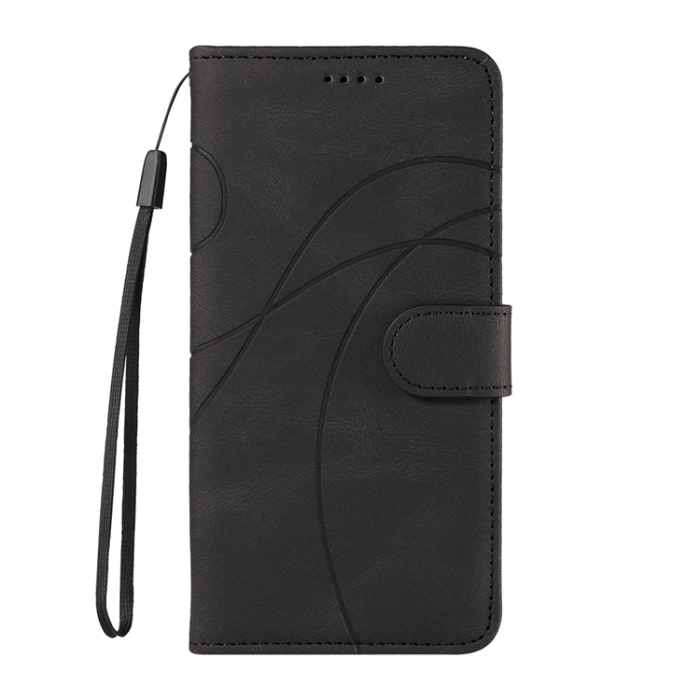 A-One Brand - Sony Xperia 10 VII Plånboksfodral Curved Line Läder - Svart