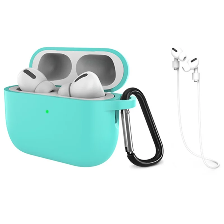 Airpods Pro 3 Mobilskal Silikon med Anti-förlorad Rem (Mintgrön) | 2353 | AlltMobil