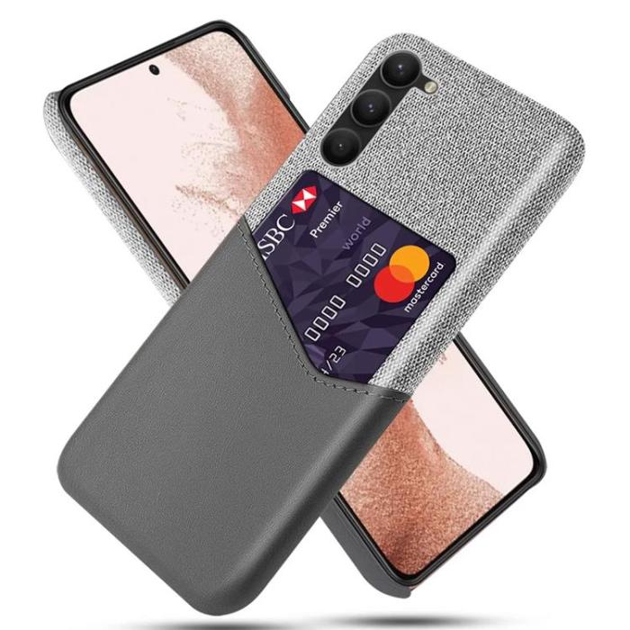 UTGATT - Galaxy S24 Plus Mobilskal Korthållare Texturerat - Grå