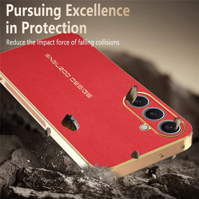 A-One Brand - Galaxy S25 Plus Mobilskal Litchi Texture Anti Scratch