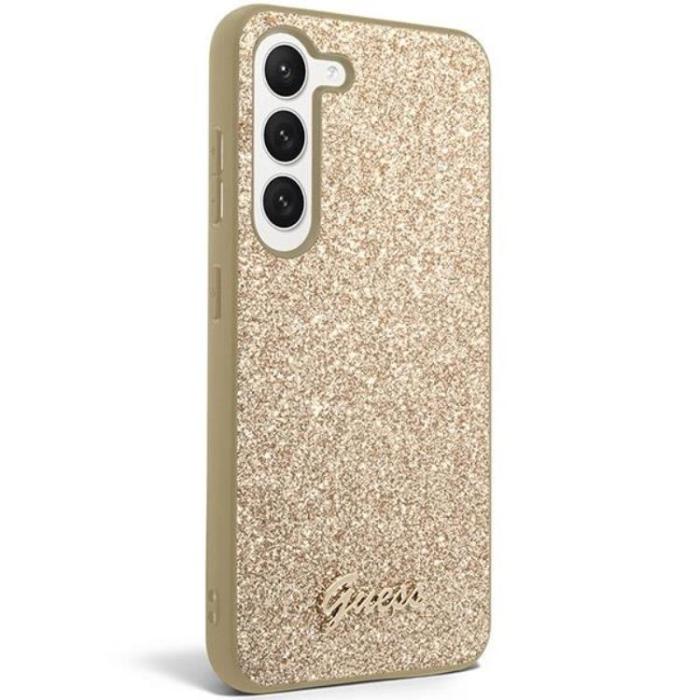 Guess - Guess Galaxy S24 Plus Mobilskal Glitter Script - Guld