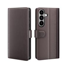 OEM - Samsung Galaxy S26 Pl&aring;nboksfodral &Auml;kta L&auml;der St&auml;ll - Brun