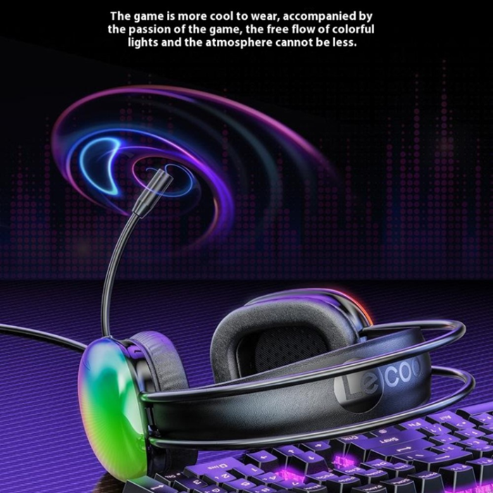 A-One Brand - LECOO Over-Ear Gaming Trådbundna Hörlurar LED-ljus USB 7.1 HT409
