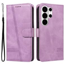 OEM - T-Shape Samsung Galaxy S26 Ultra Pl&aring;nboksfodral Konstl&auml;der St&auml;ll - Lila