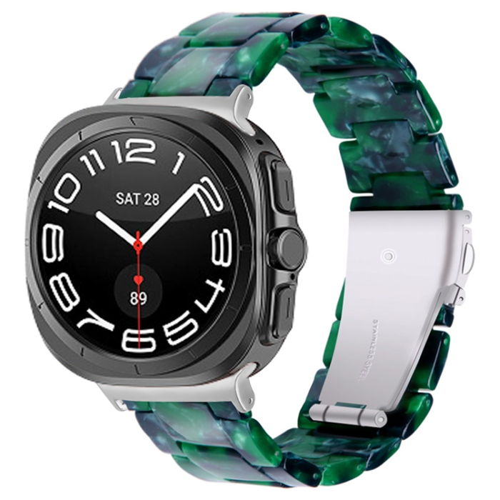 A-One Brand - Galaxy Watch 8/8 Classic (40/44/46mm) Armband Acrylic Resin - Midnight Grön