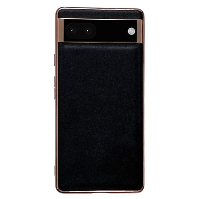A-One Brand - Google Pixel 7 Skal Äkta Läder Electroplating - Svart