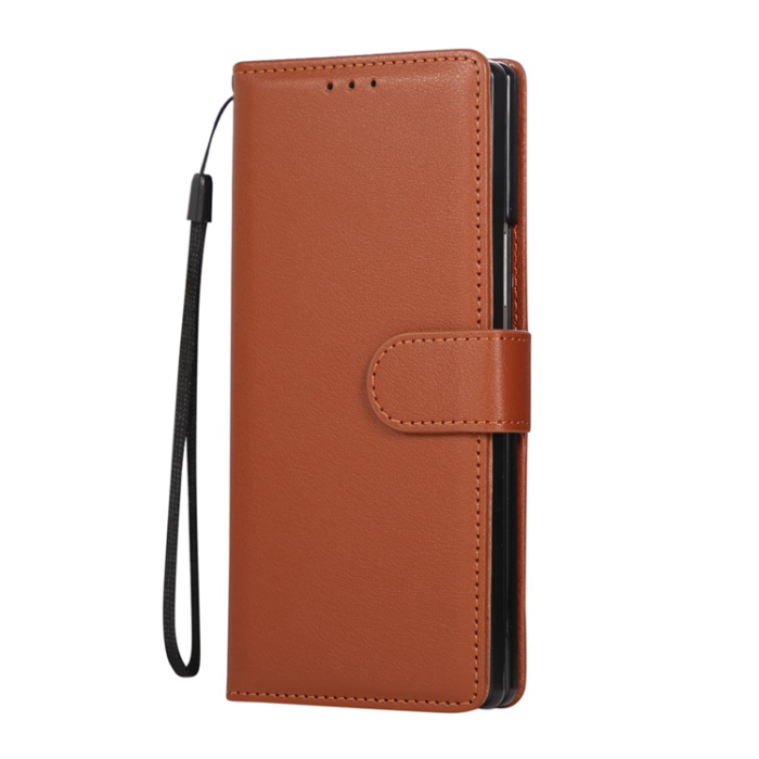 A-One Brand - Galaxy Z Fold7 Plånboksfodral Med Handledsrem - Brun