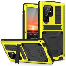 R-JUST - R-JUST Mobilskal till Galaxy S22 Ultra 5G Metall+Silicone Gul