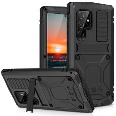 R-JUST - R-JUST Mobilskal till Galaxy S22 Ultra 5G Metall+Silicone Svart