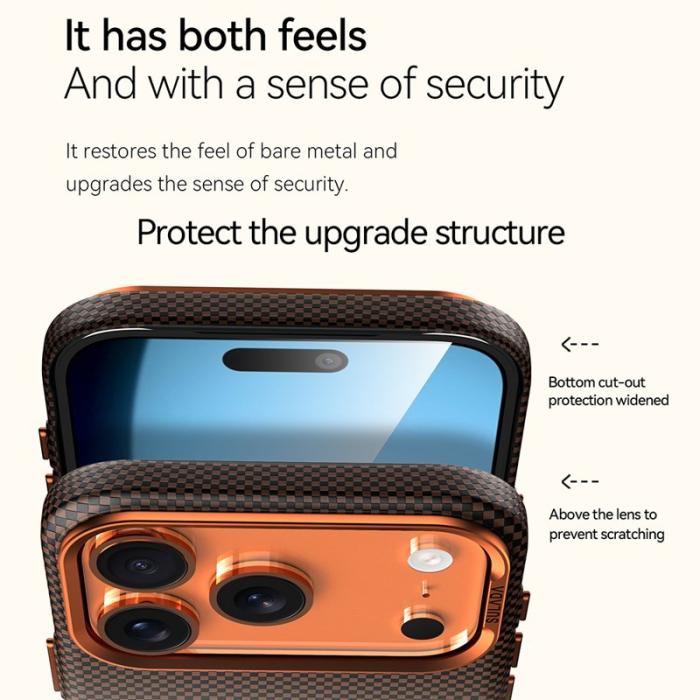 SULADA - SULADA Mobilskal till iPhone 17 Pro Hård PC Anti-Scratch Sunset Orange