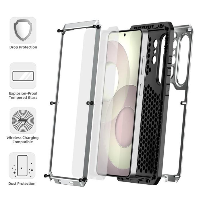 OEM - Mobilskal för Samsung Galaxy S26 Ultra Silikon + Metall - Silver
