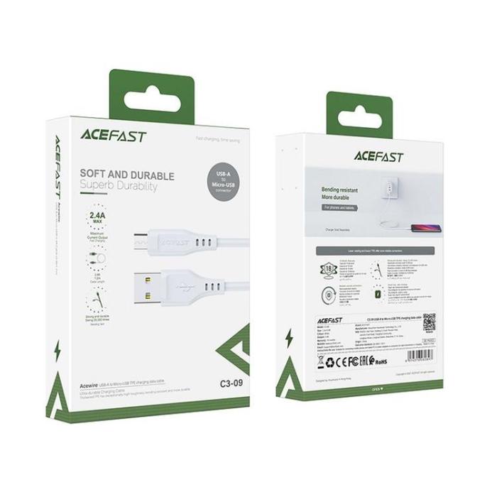 UTGATT1 - Acefast USB-A Till Micro USB Kabel 1.2m - Vit