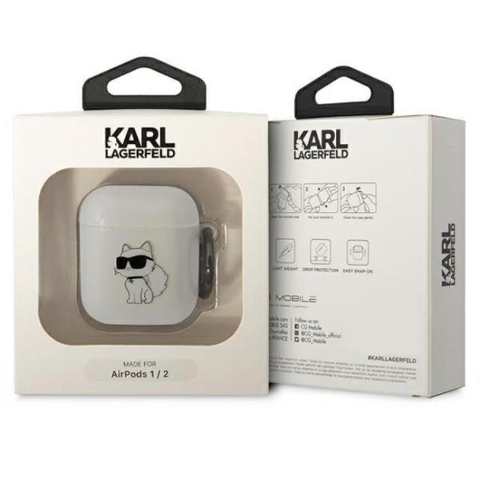 KARL LAGERFELD - KARL LAGERFELD AirPods 1/2 Skal Ikonik Choupette - Transparent