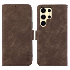 ABEEL - ABEEL Mobilskal till Samsung Galaxy S24 Ultra Konstl&auml;der RFID-Skydding Brun
