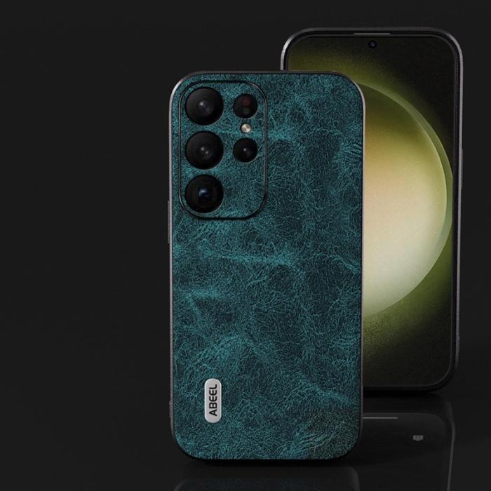 ABEEL - ABEEL Mobilskal till Samsung Galaxy S24 Ultra Läder Fantasy Lychee Blå