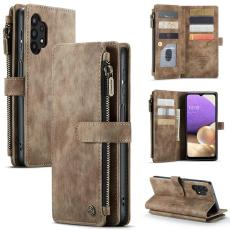 Caseme - CASEME Konstl&auml;der Pl&aring;nboksfodral f&ouml;r Samsung Galaxy A32/M32 5G - Brun