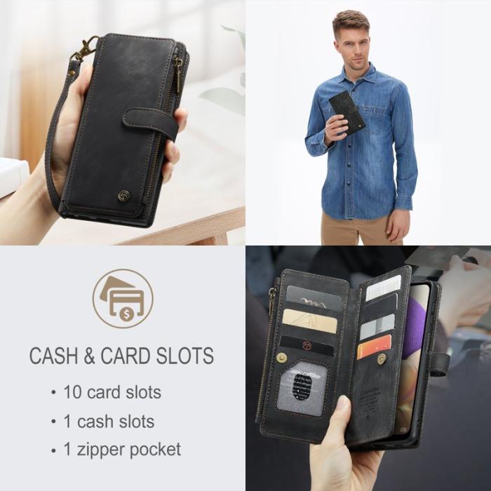 Caseme - CASEME Konstläder Plånboksfodral för Samsung Galaxy A23/M23/F23 5G - Svart