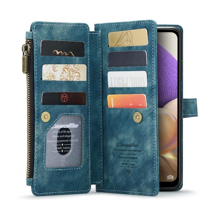Caseme - CASEME Konstläder Plånboksfodral för Samsung Galaxy A32/M32 5G - Blå