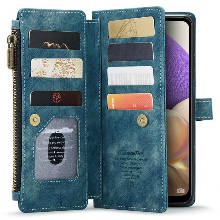 Caseme - CASEME Konstläder Plånboksfodral för Samsung Galaxy A32/M32 5G - Blå