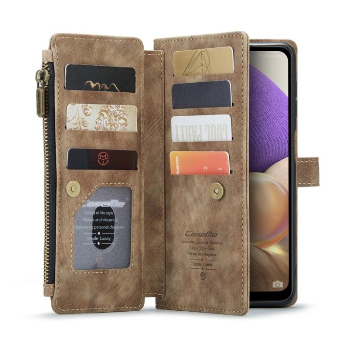 Caseme - CASEME Konstläder Plånboksfodral för Samsung Galaxy A32/M32 5G - Brun