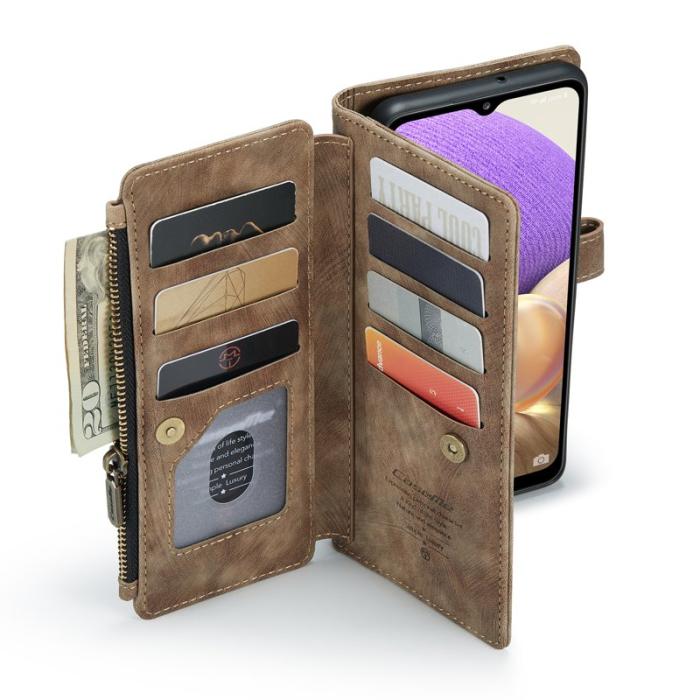 Caseme - CASEME Konstläder Plånboksfodral för Samsung Galaxy A32/M32 5G - Brun