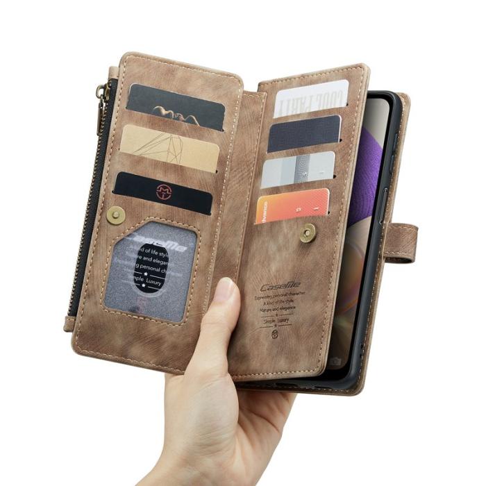Caseme - CASEME Konstläder Plånboksfodral för Samsung Galaxy A32/M32 5G - Brun