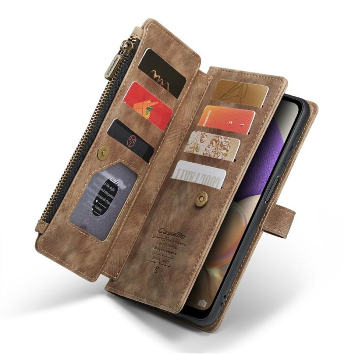 Caseme - CASEME Konstläder Plånboksfodral för Samsung Galaxy A32/M32 5G - Brun