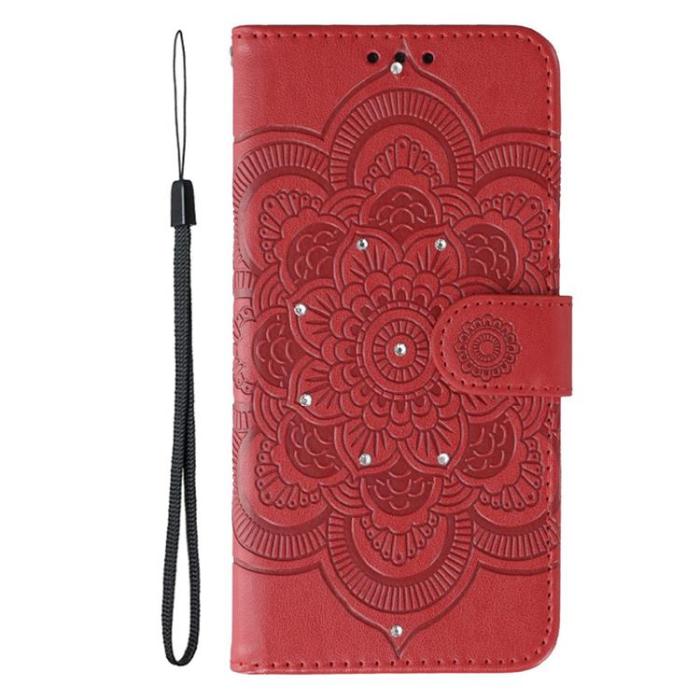 A-One Brand - Xiaomi 17 Pro Konstläder Plånboksfodral Rhinestone Mandala Imprint