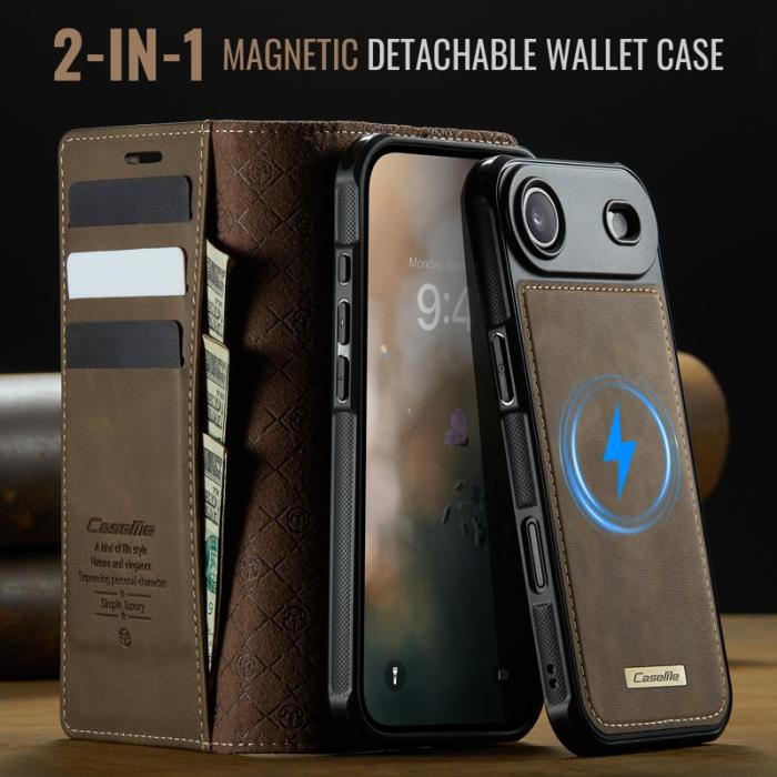 Caseme - CASEME C49 Mobilskal till iPhone Air MagSafe RFID Blocker Läder Kaffe