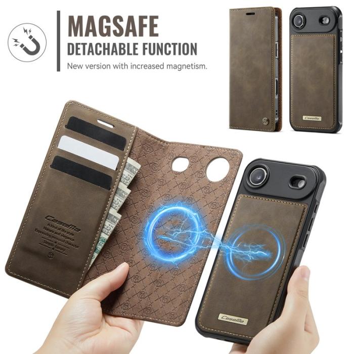 Caseme - CASEME C49 Mobilskal till iPhone Air MagSafe RFID Blocker Läder Kaffe