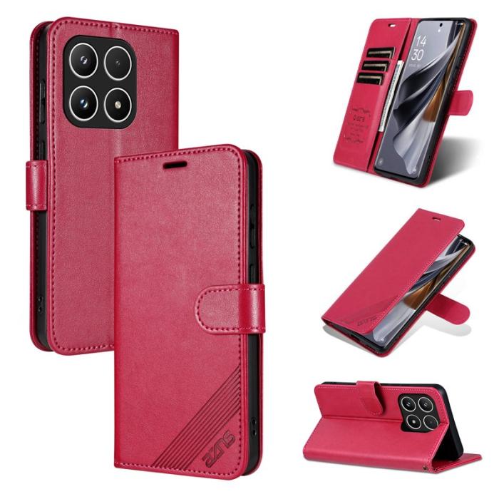 AZNS - AZNS Xiaomi 17 Plånboksfodral Anti-Scratch Konstläder - Röd