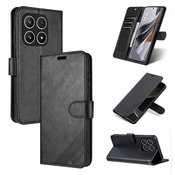 AZNS - AZNS Xiaomi 17 Plånboksfodral Anti-Scratch Konstläder - Svart