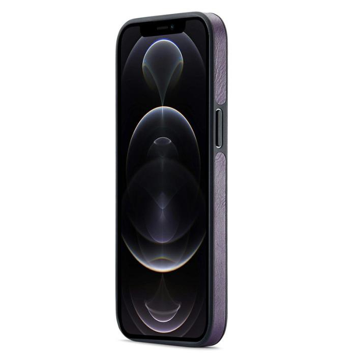 DG.MING - DG.MING Mobilskal till iPhone 12 Pro Max Logo View Lila PU Läder+PC+TPU